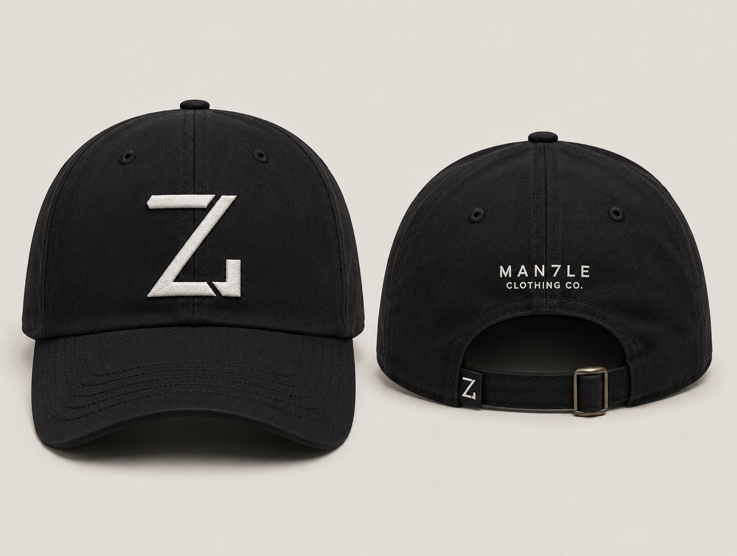 Swooze Cap · Black · White — Front