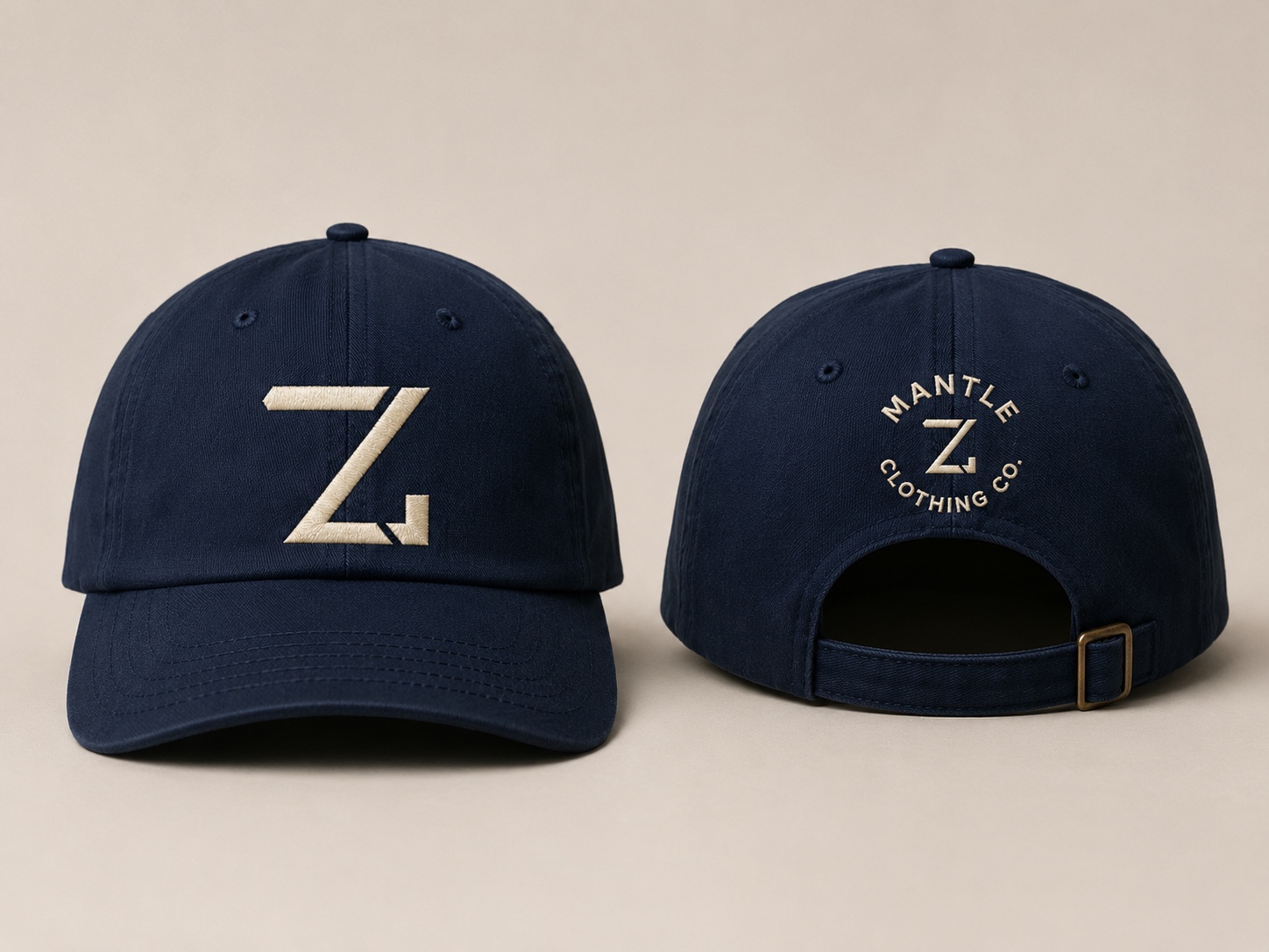 Swooze Cap · Navy · Cream — Front