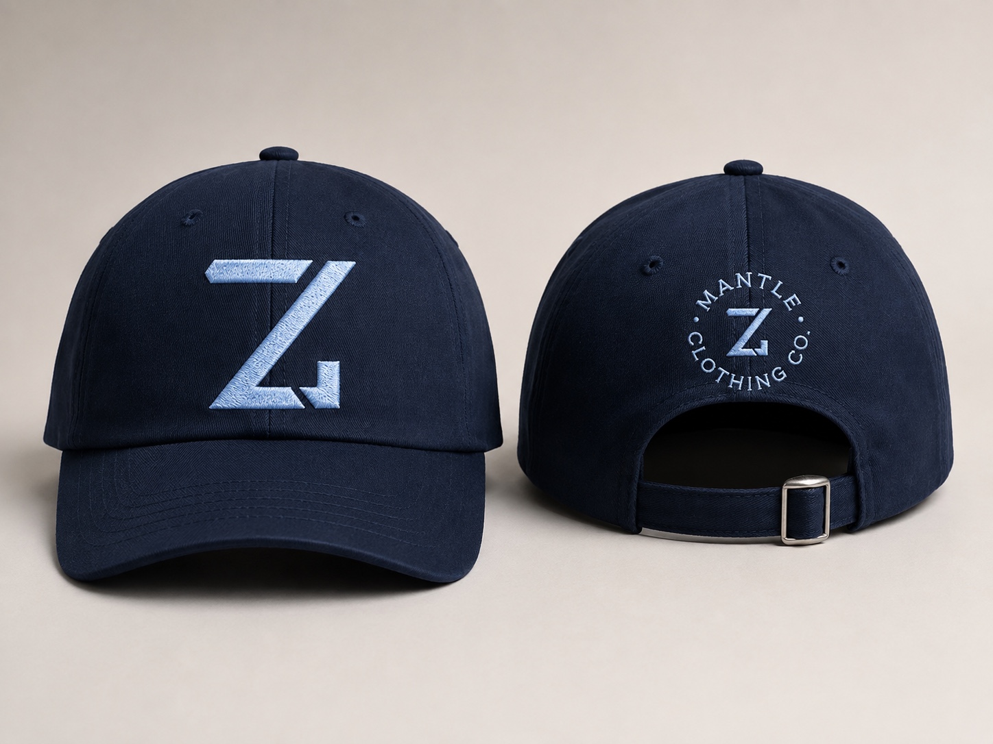 Swooze Cap · Navy · Ice Blue — Front