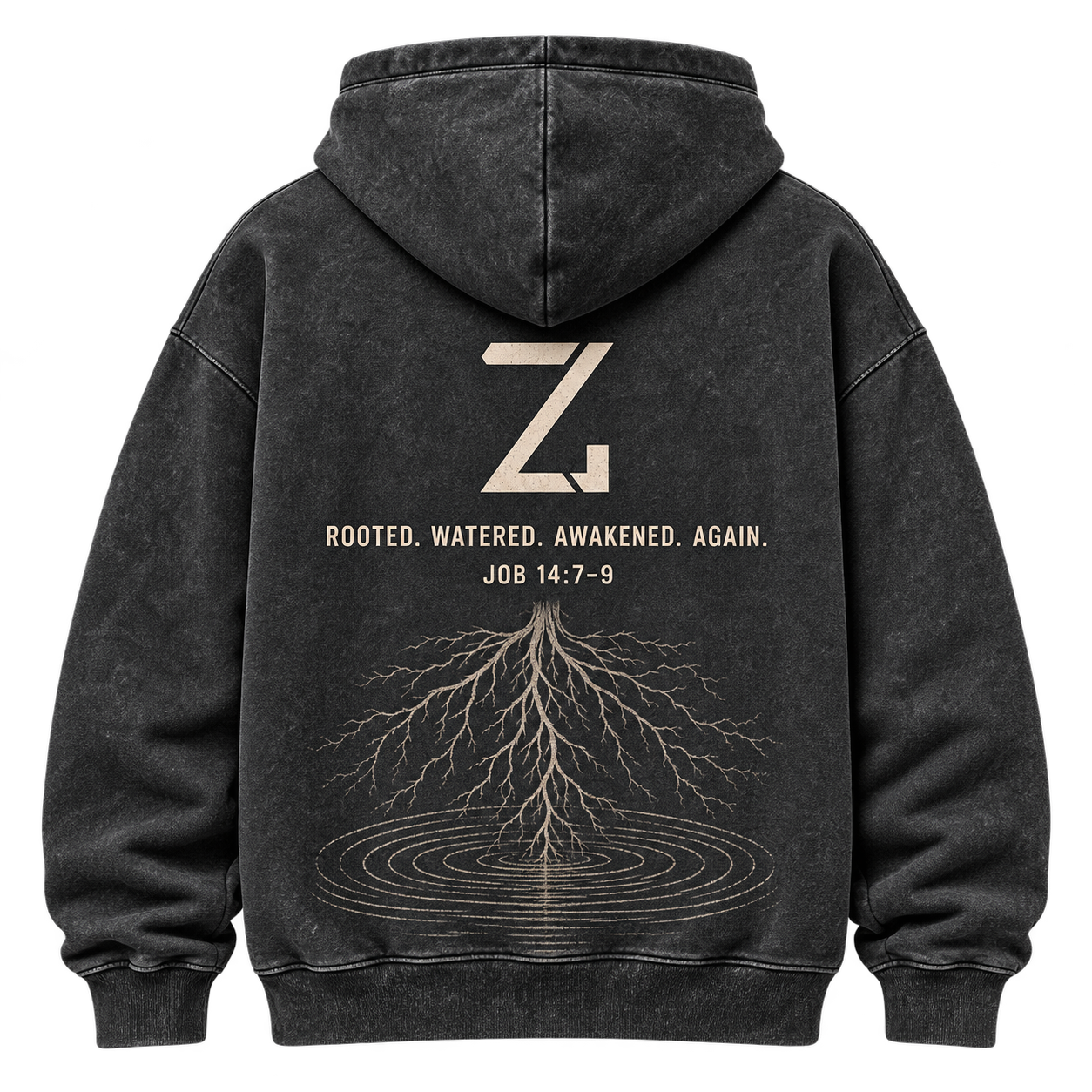 There Is Hope Hoodie · Washed Charcoal — Back